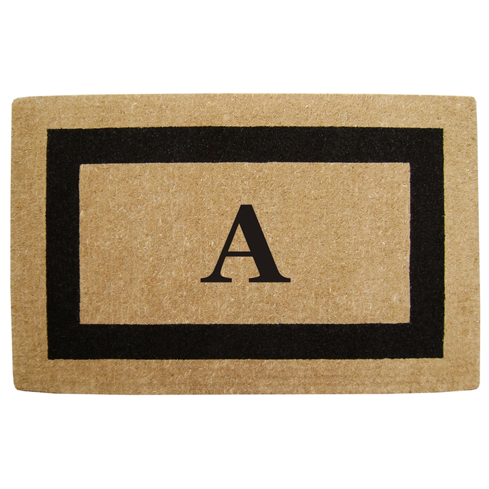 Heavy Duty Coir Monogrammed Black Door Mat