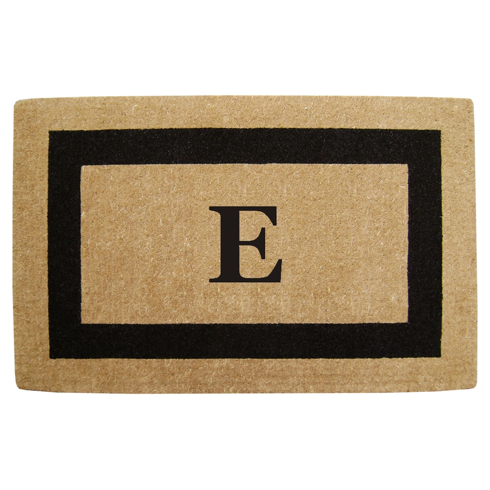 Heavy Duty Coir Monogrammed Black Door Mat