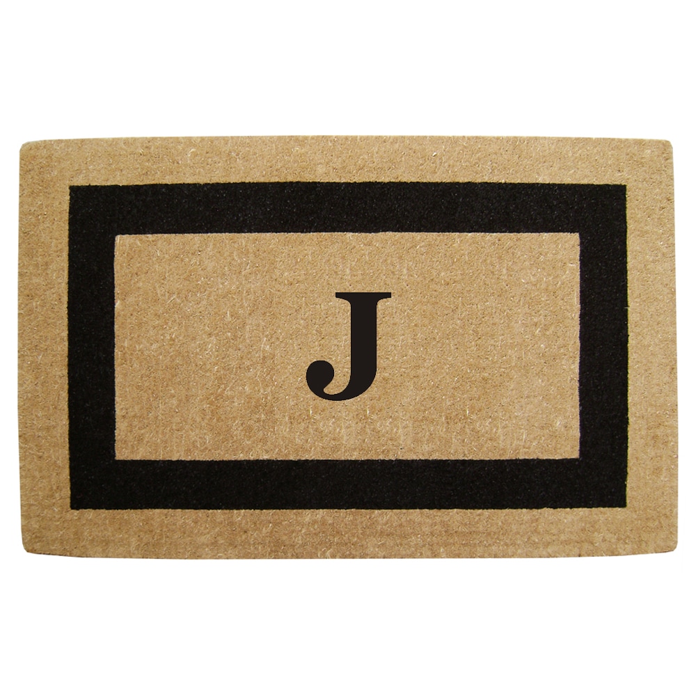 Heavy Duty Coir Monogrammed Black Door Mat