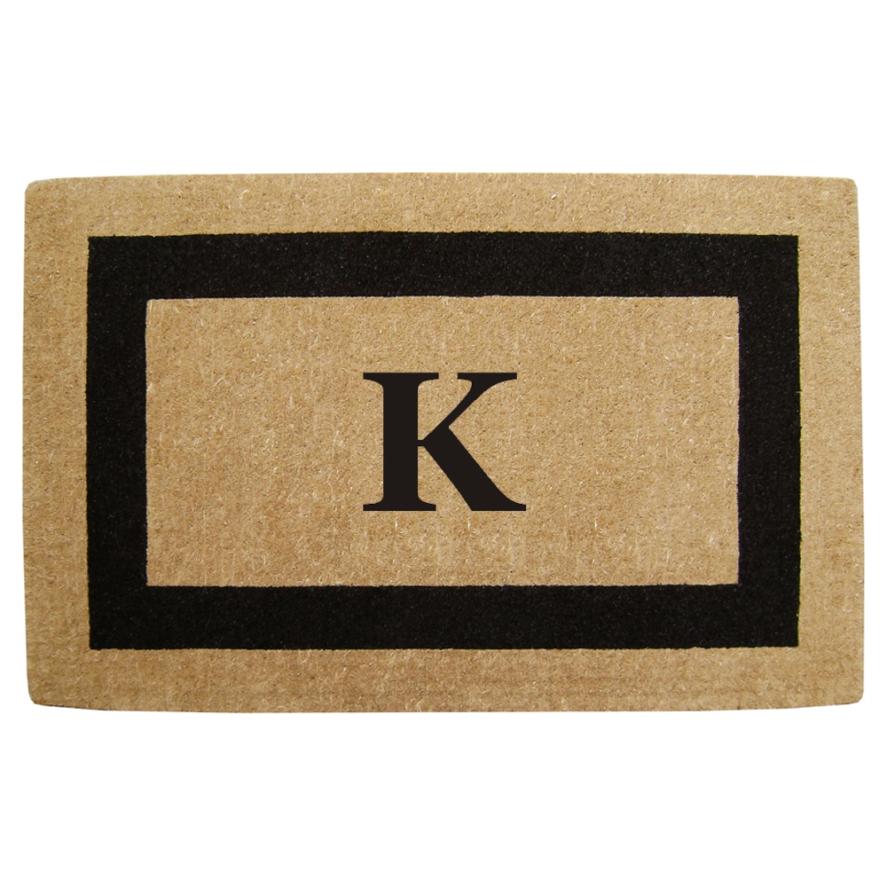 Heavy Duty Coir Monogrammed Black Door Mat