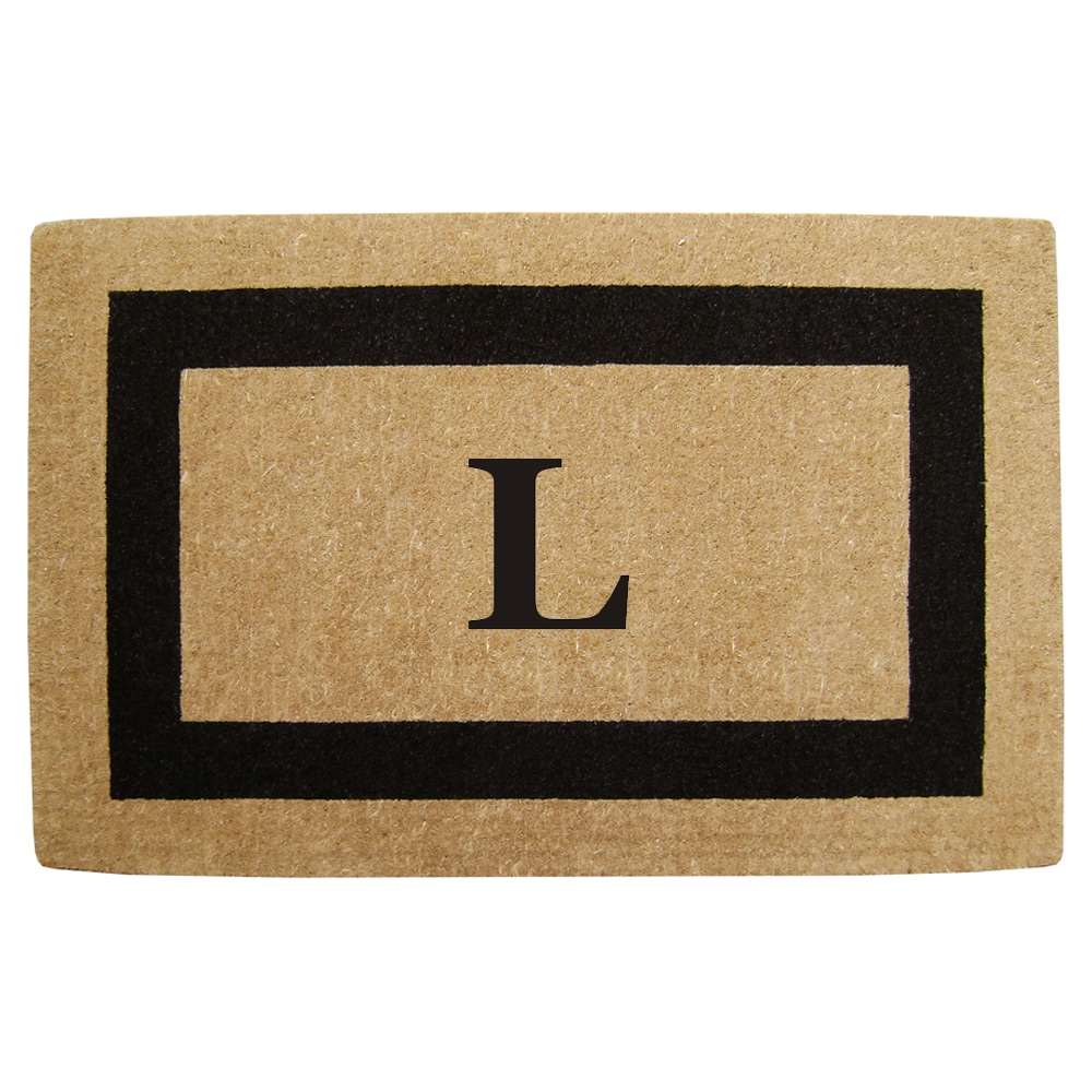 Heavy Duty Coir Monogrammed Black Door Mat