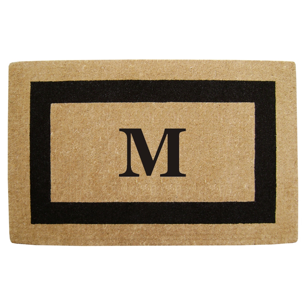 Heavy Duty Coir Monogrammed Black Door Mat