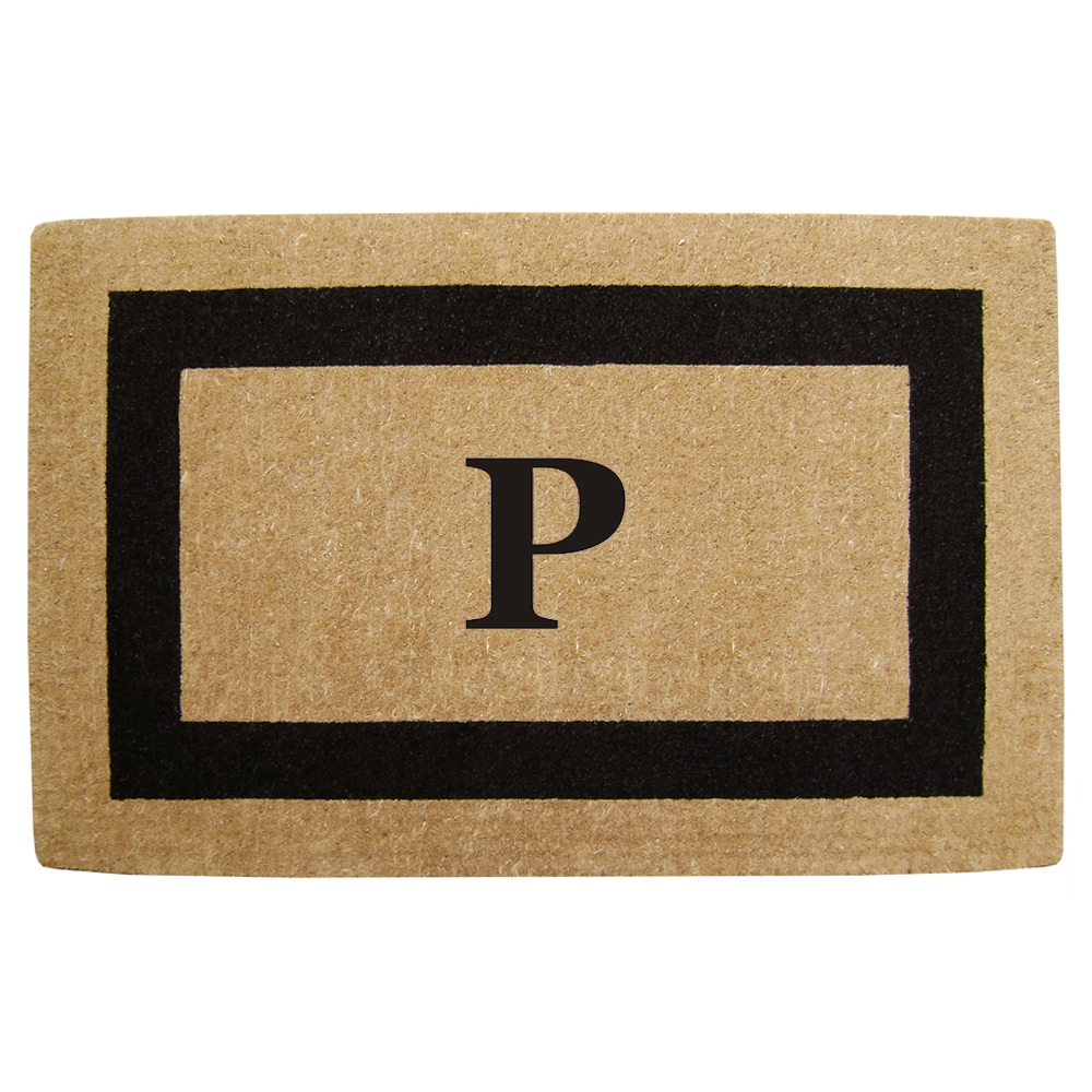 Heavy Duty Coir Monogrammed Black Door Mat