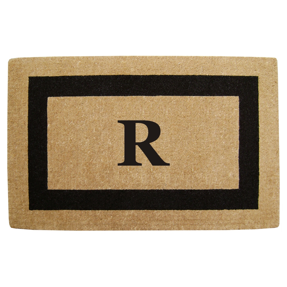 Heavy Duty Coir Monogrammed Black Door Mat