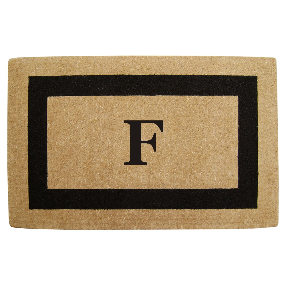 Heavy Duty Coir Monogrammed Black Door Mat