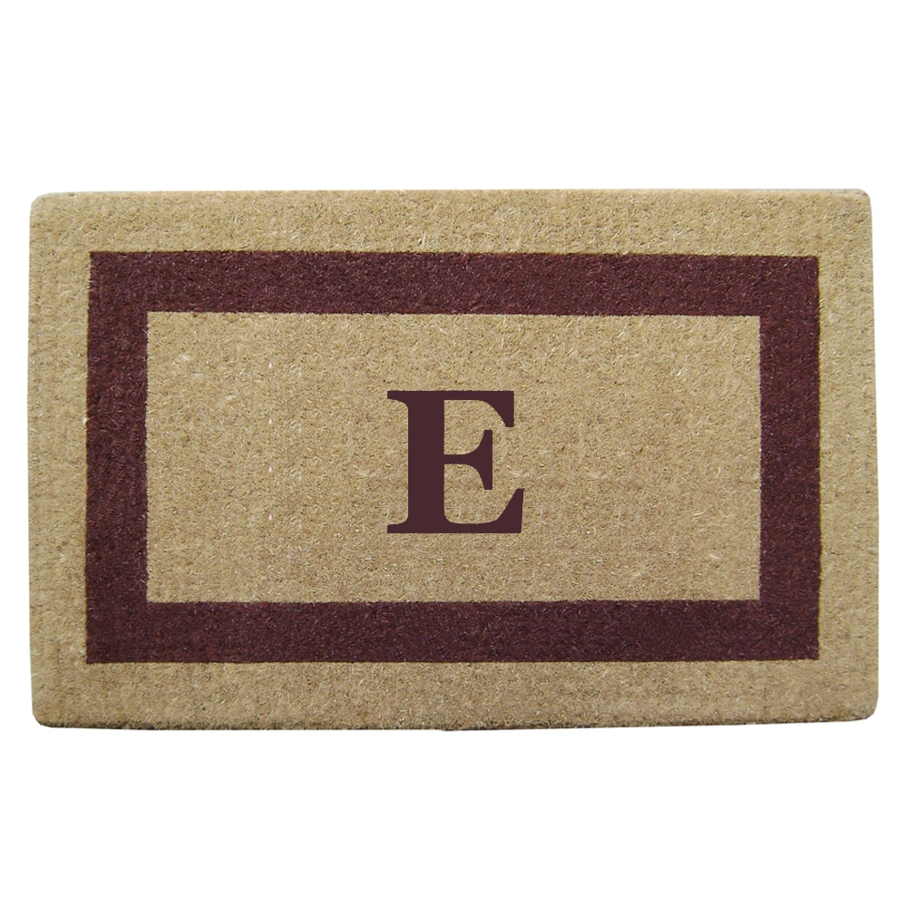 Heavy Duty Coir Monogrammed Brown Frame Door Mat