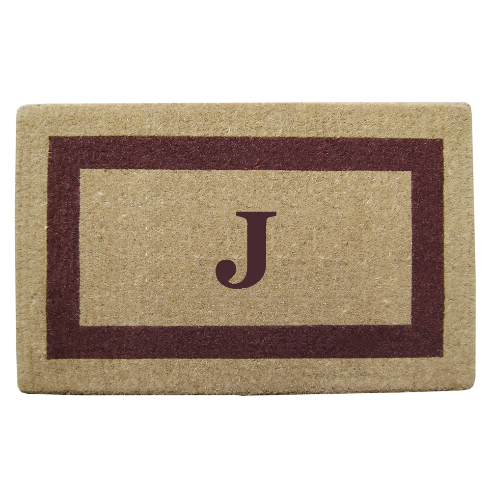 Heavy Duty Coir Monogrammed Brown Frame Door Mat