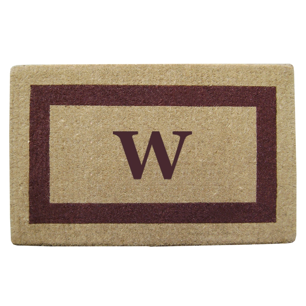 Heavy Duty Coir Monogrammed Brown Frame Door Mat