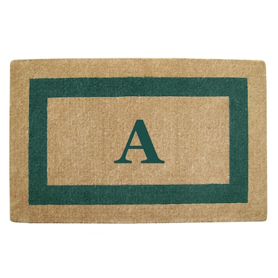 Heavy Duty Coir Green Monogrammed Frame Door Mat