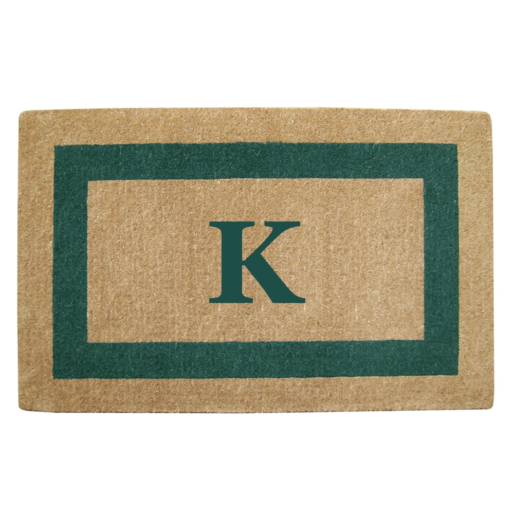 Heavy Duty Coir Green Monogrammed Frame Door Mat