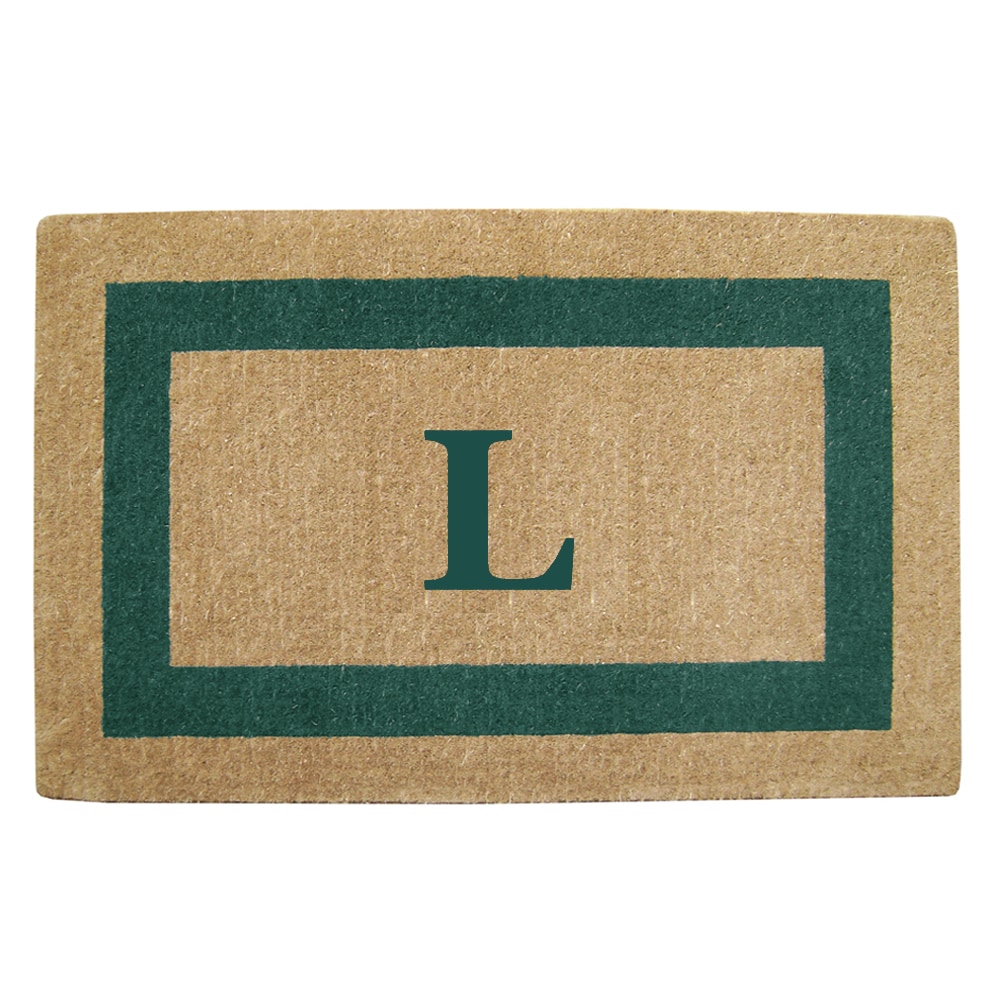 Heavy Duty Coir Green Monogrammed Frame Door Mat