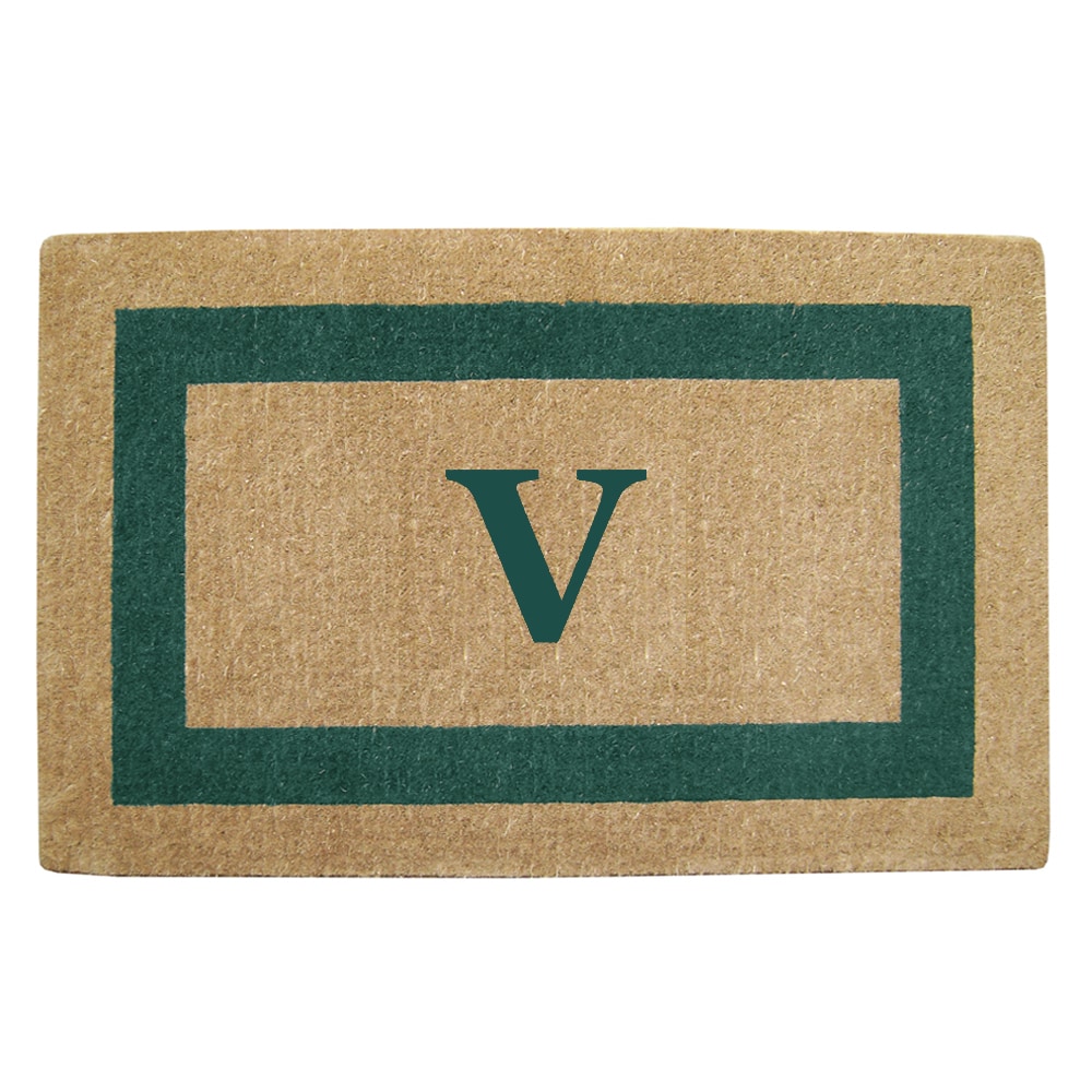 Heavy Duty Coir Green Monogrammed Frame Door Mat