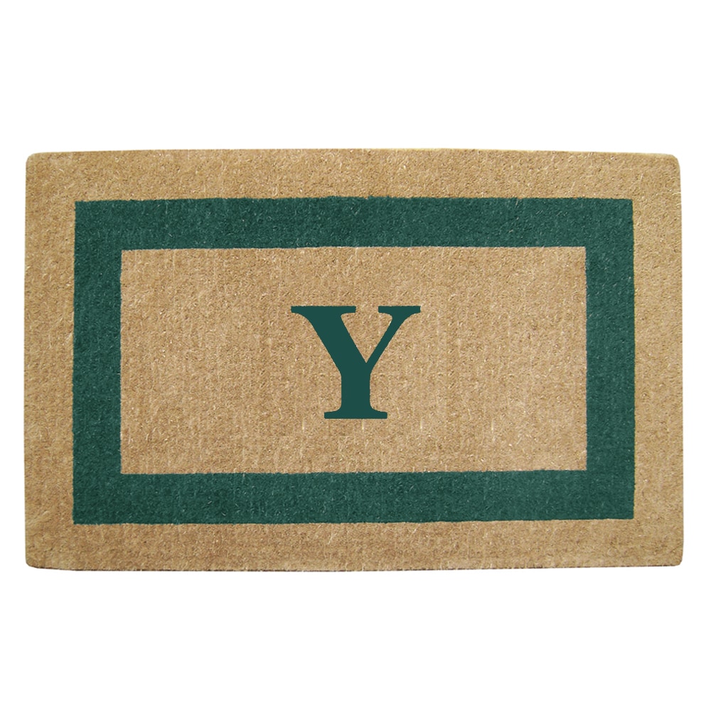 Heavy Duty Coir Green Monogrammed Frame Door Mat