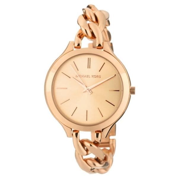 michael kors watch women's rose gold plated stainless steel bracelet