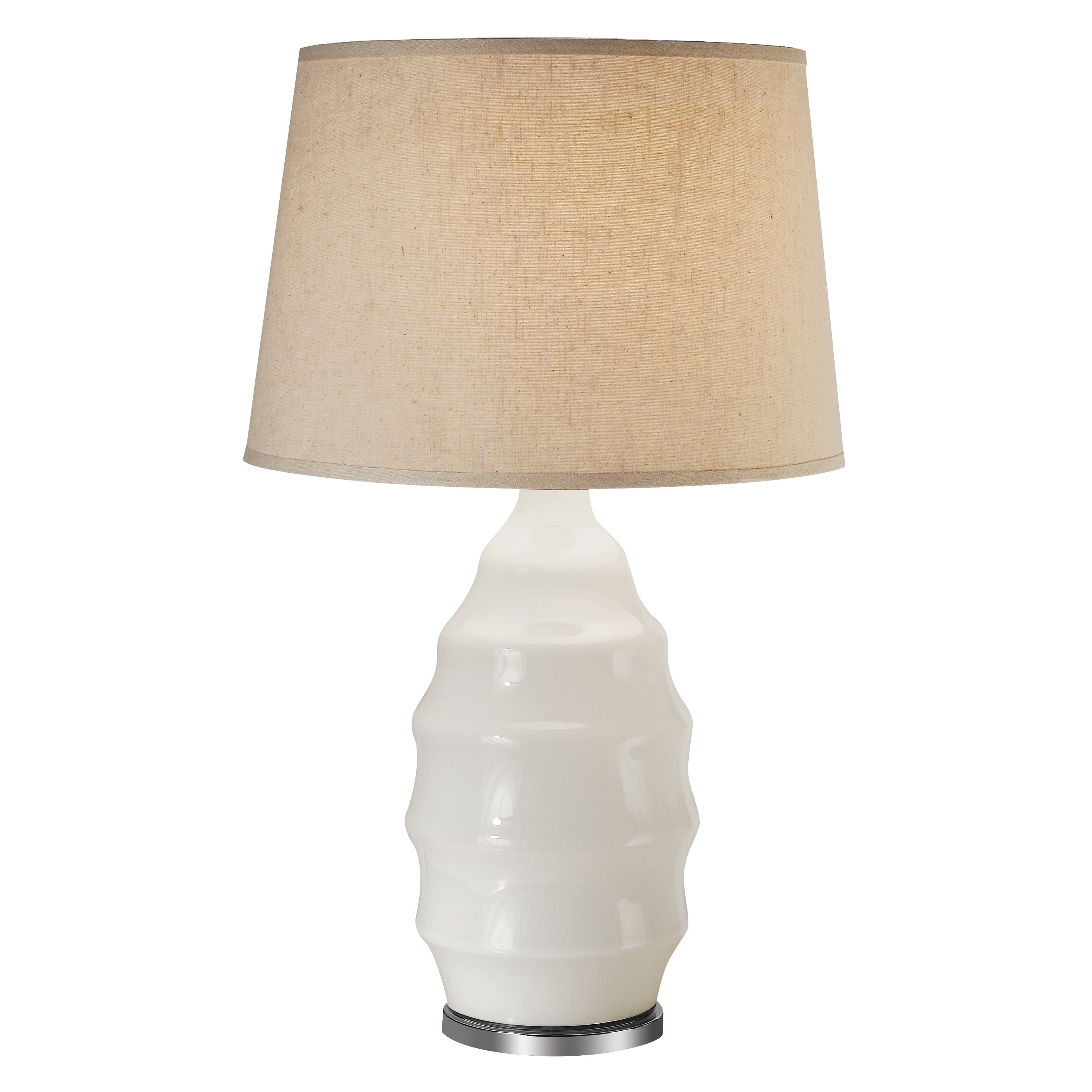 Borden Opal White Glass 1 light Chrome Table Lamp