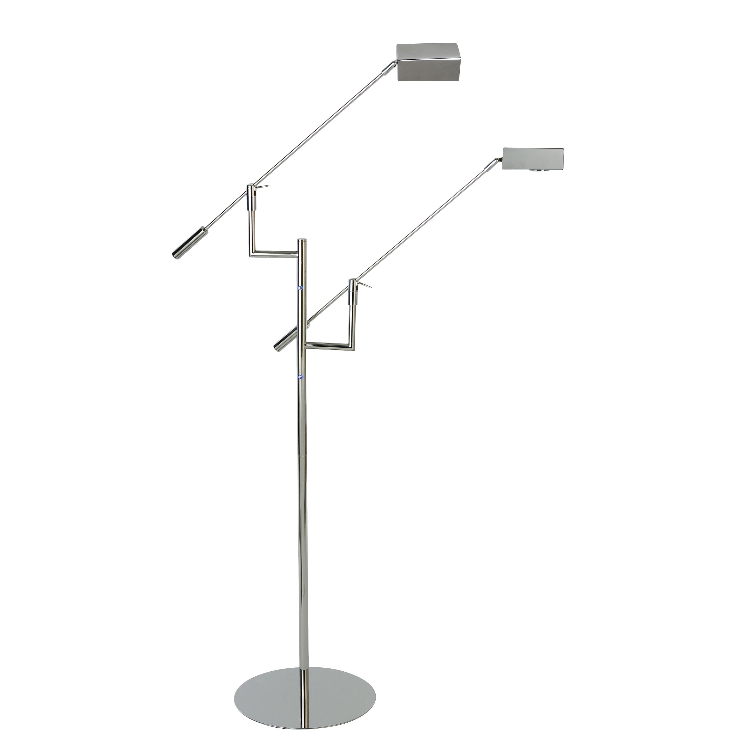 Panorama 2 light Polished Stainless Steel Task Floor Lamp