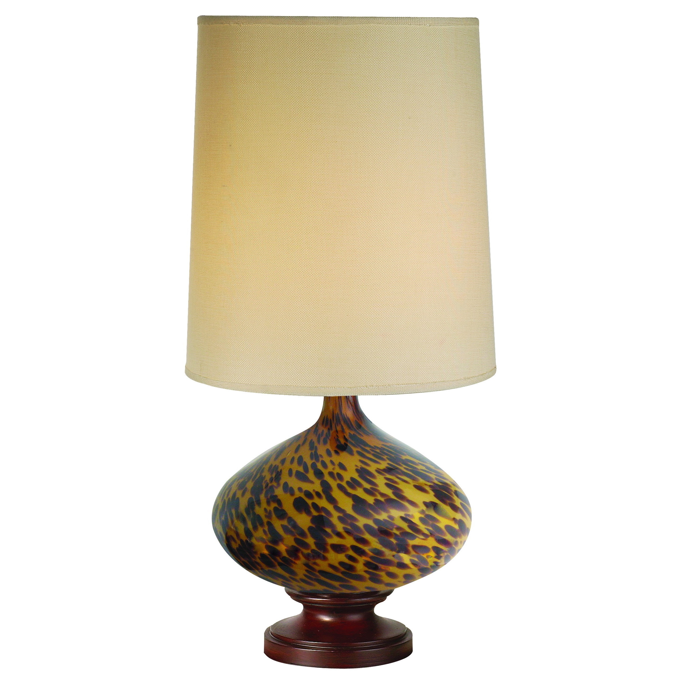 Hitari Glass 1 light Walnut Table Lamp