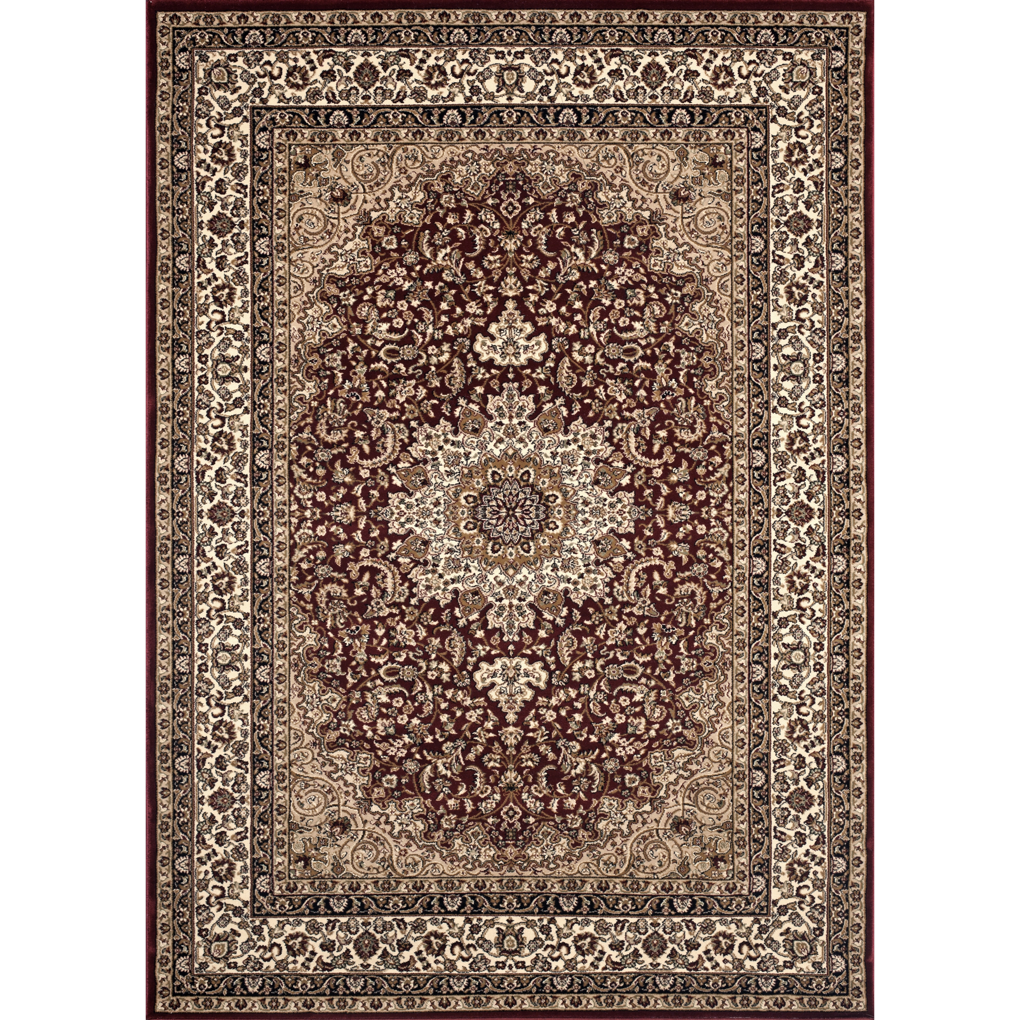 Medallion Traditional Burgundy Rug (4 X 53)