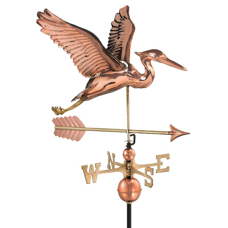 Blue Heron Pure Copper Weathervane by Good Directions