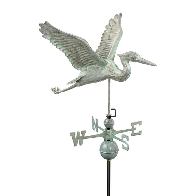 Blue Heron Pure Copper Weathervane by Good Directions - Blue