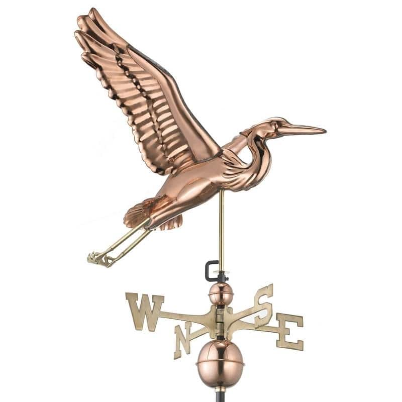 Blue Heron Pure Copper Weathervane by Good Directions