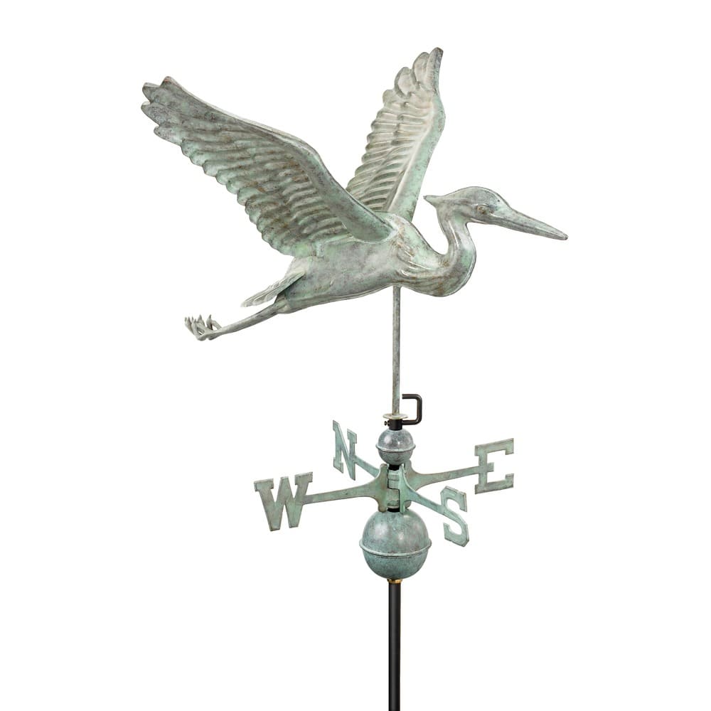 Blue Heron Pure Copper Weathervane by Good Directions