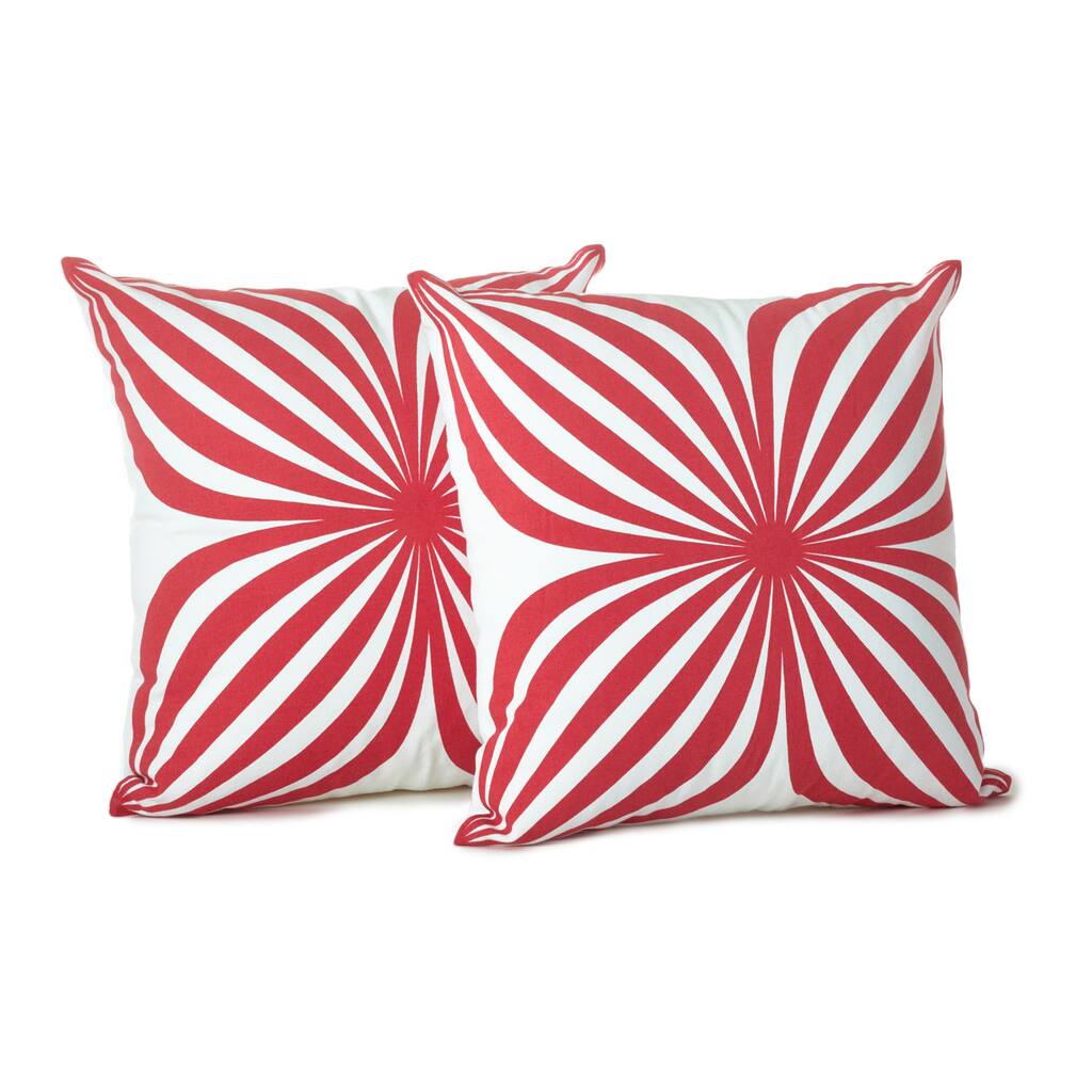 Pinwheel Design Down Filled Decorative Throw Pillow (Set of 2)