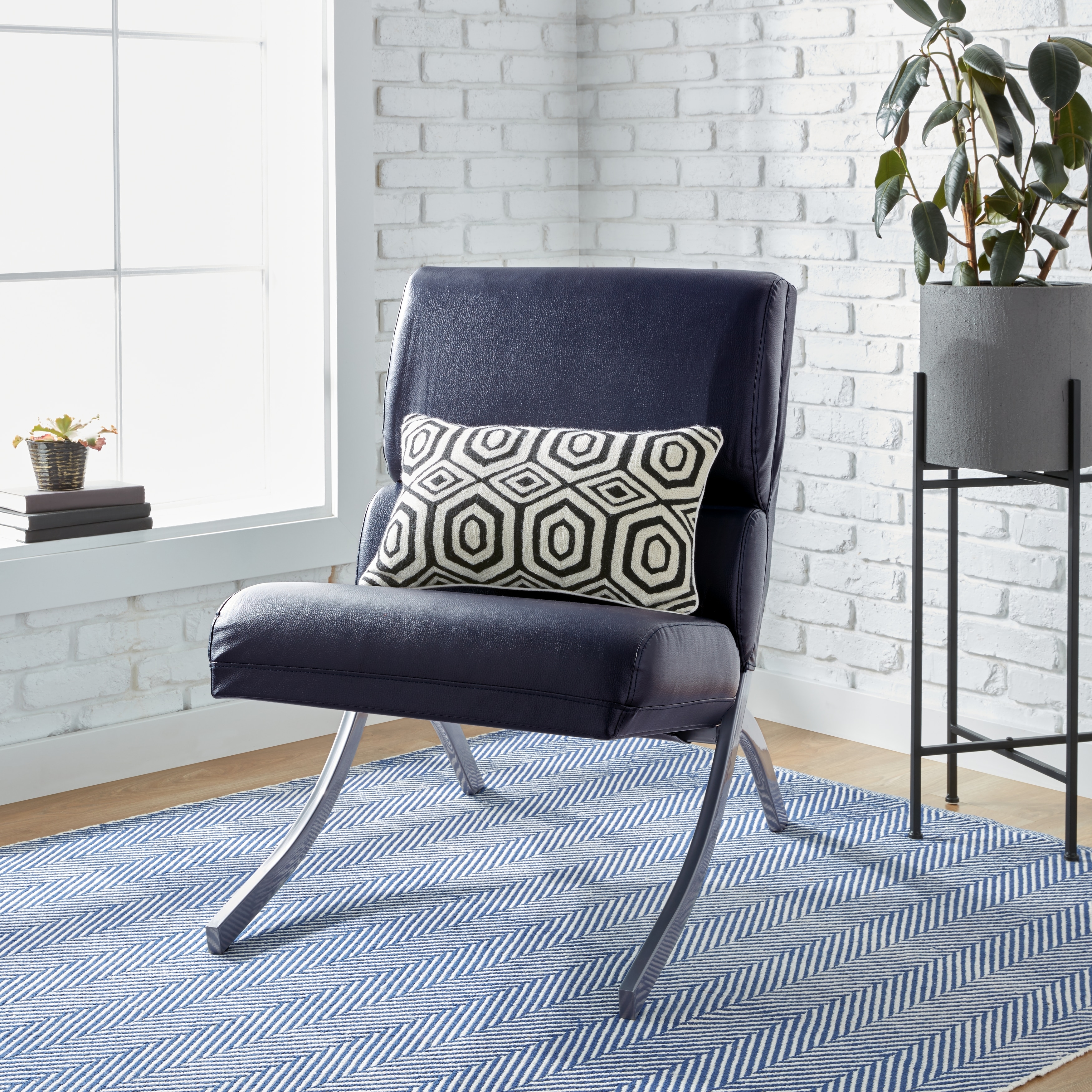 Rialto Navy Bonded Leather Chair