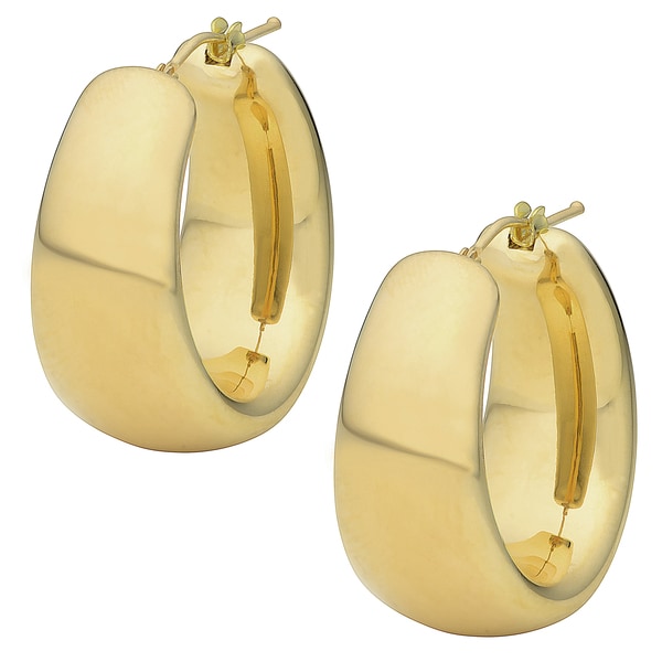 Shop Oro Forte 14k Gold Bold Graduated Hoop Earrings - Free Shipping