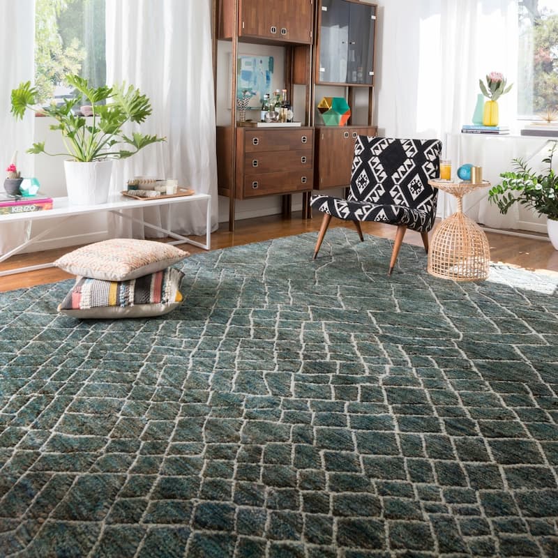 Alexander Home Phoenix Diamond Moroccan Hand Knotted Jute Wool Area Rug