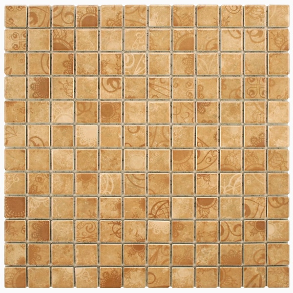 SomerTile 12x12 Lace Beige 0.25 in Porcelain Mosaic Tile (Pack of 10)