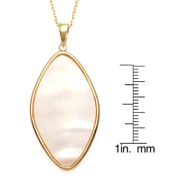 Pink Mother of Pearl Pendant on 925 Sterling Silver Rhodium plated