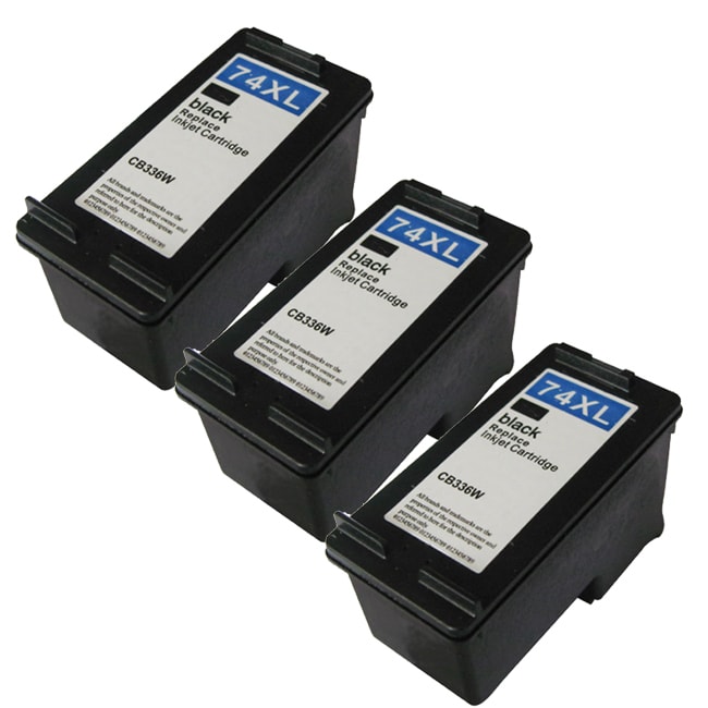 Hp 74xl (cb336wn) High Yield Black Ink Cartridge (remanufactured) (pack Of 3)