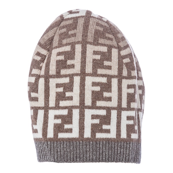 Fendi Zucca Print Wool Skull Cap Fendi Designer Hats