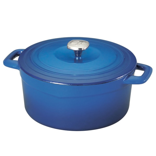 Shop Guy Fieri Blue Cast Iron Porcelain 5.5-quart Dutch Oven - Free ...