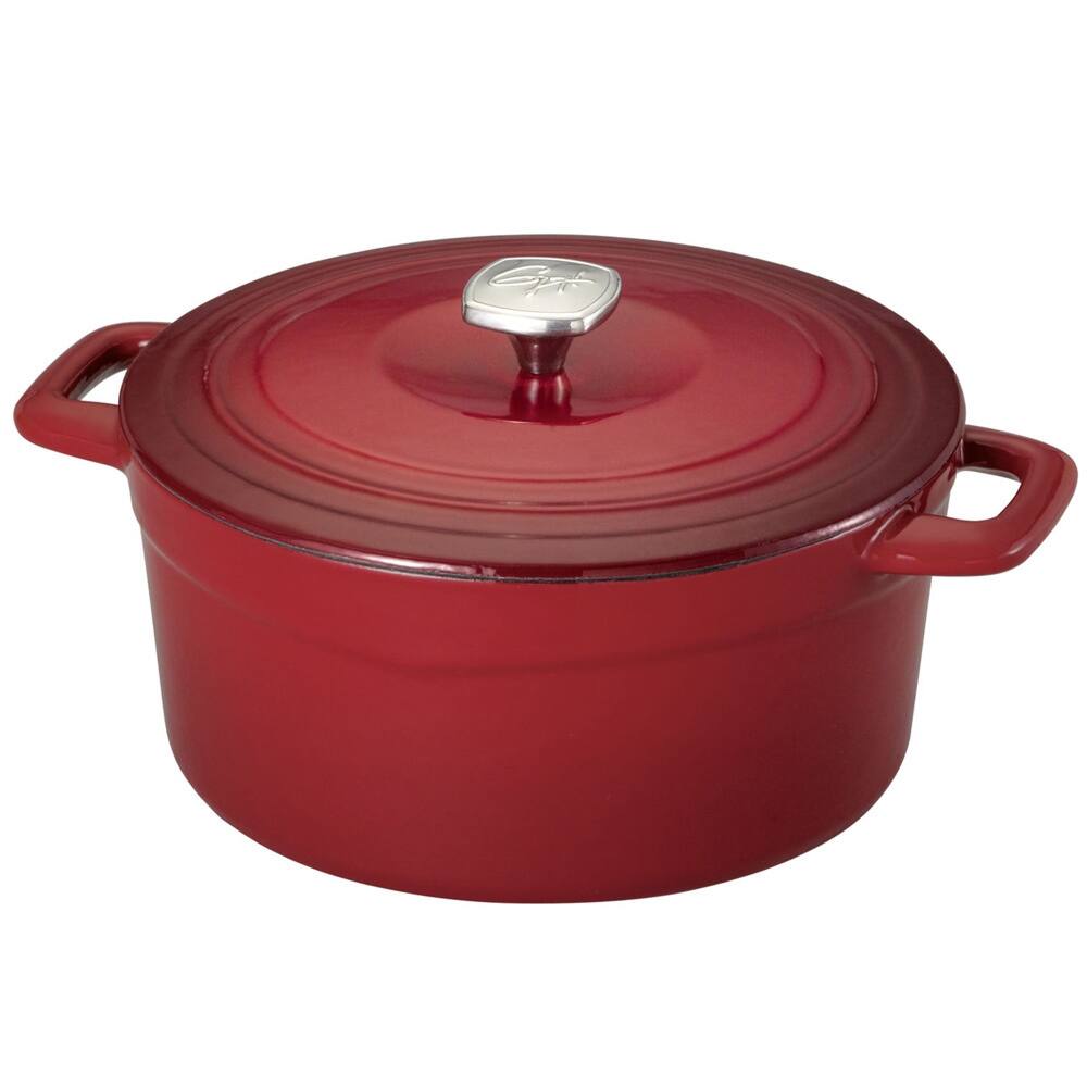 Guy Fieri Red 5.5-quart Cast Iron/ Porcelain Dutch Oven