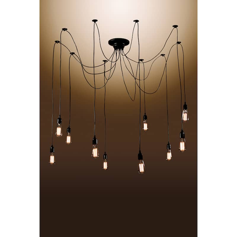 Zendaya 10-bulb Edison Chandelier with Bulbs