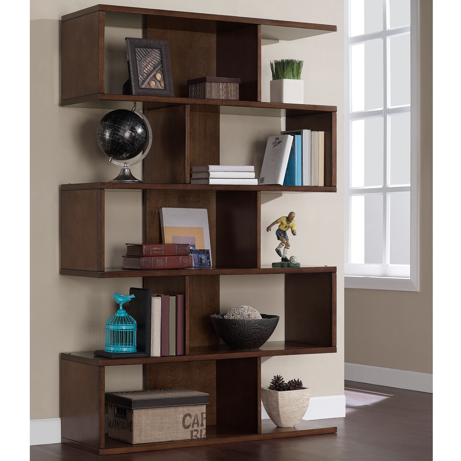 Shop 68inch Solid Birch Veneer Bookshelf Free Shipping Today