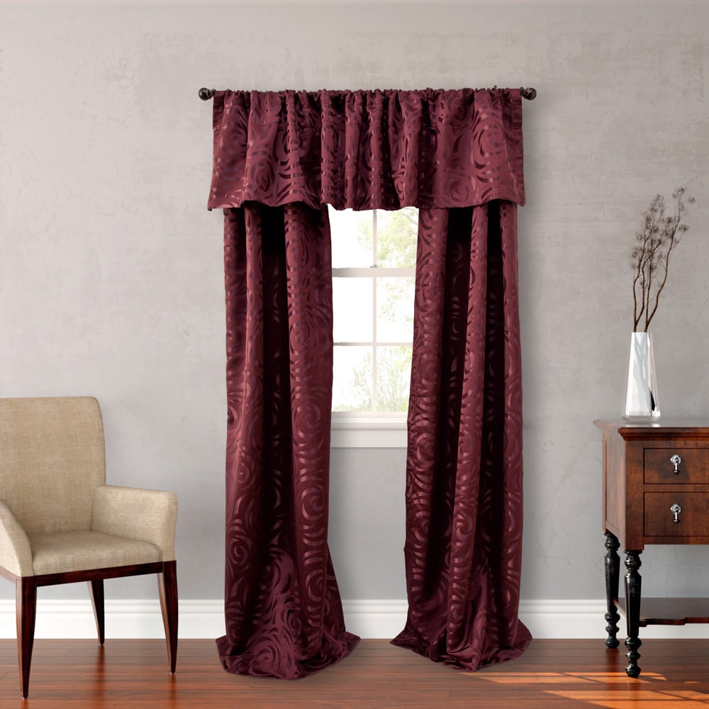 Nicole Miller Red Polyester 18 inch Madison Valance