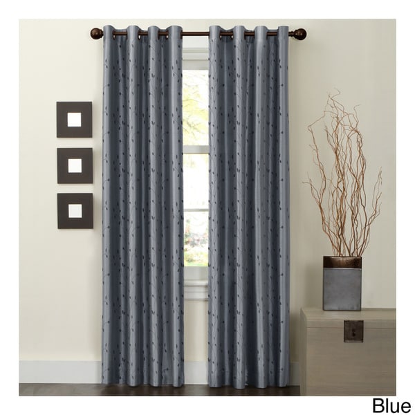Maytex Jardin Thermal Blackout Room Darkening Faux Silk Maytex Jardin Thermal Blackout Room Darkening Faux Silk Embroidered Window 84 Inch Curtain Panel