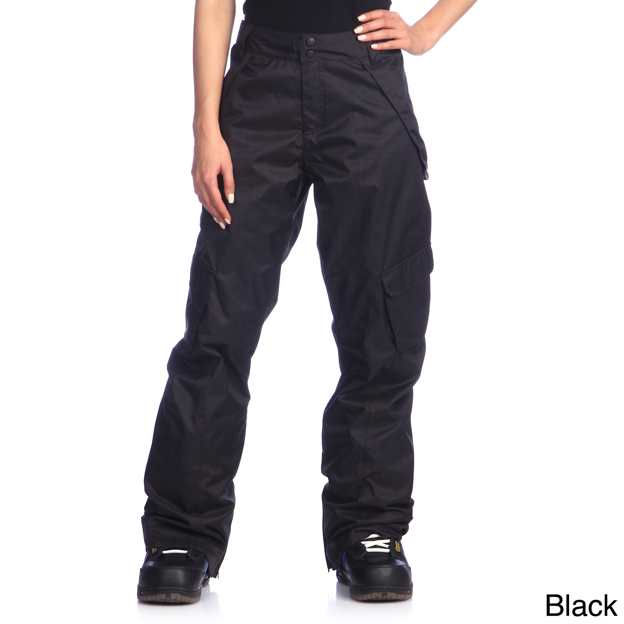 Rawik Rawik Womens Deluxe Cargo Snow Pants Black Size L (12  14)