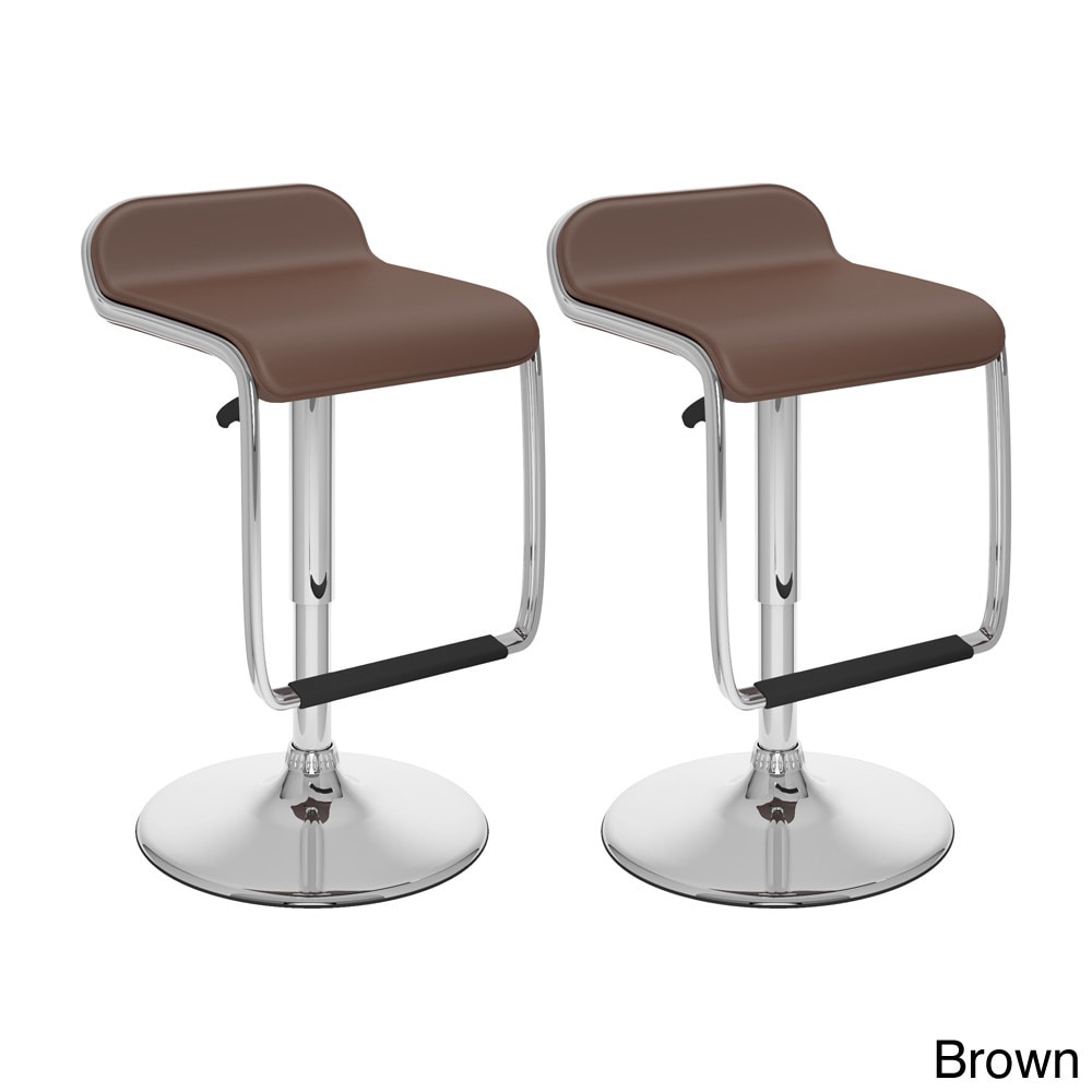 Corliving Footrest In Leatherette Adjustable height Bar Stools (set Of 2)