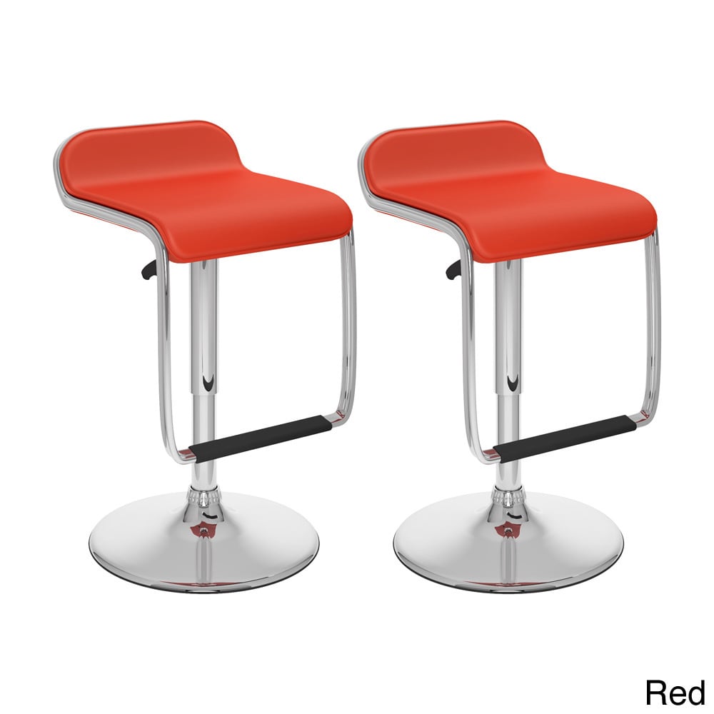 Corliving Footrest In Leatherette Adjustable height Bar Stools (set Of 2)