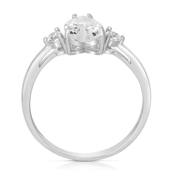 Princess Kylie Round Center Cubic Zirconia Intertwined Sides Ring Rhodium Plated Sterling Silver Princess Kylie Round Center Cubic Zirconia Intertwined Sides Ring Rhodium Plated Sterling Silver