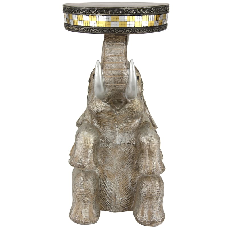 Handmade Sitting Elephant 20-inch Statue (China)