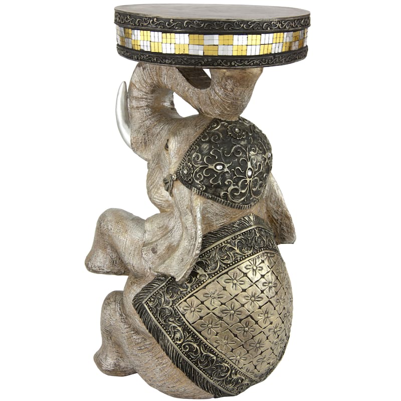 Handmade Sitting Elephant 20-inch Statue (China)