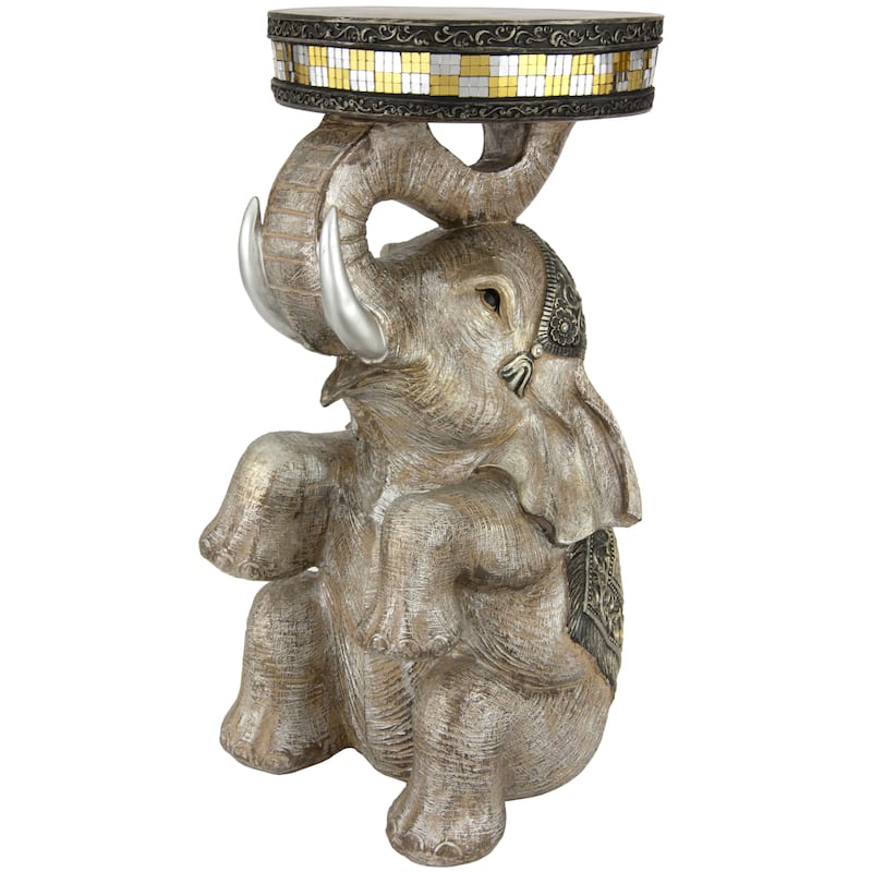 Handmade Sitting Elephant 20-inch Statue (China)