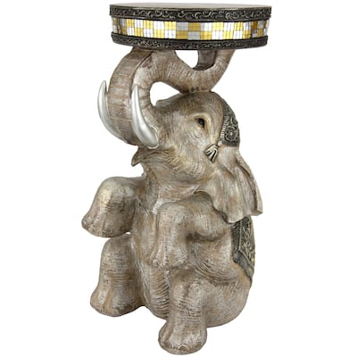 Handmade Sitting Elephant 20-inch Statue (China)