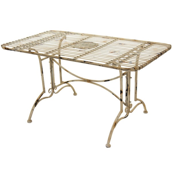 Rustic Distressed White Rectangular Garden Table (China)   15929190