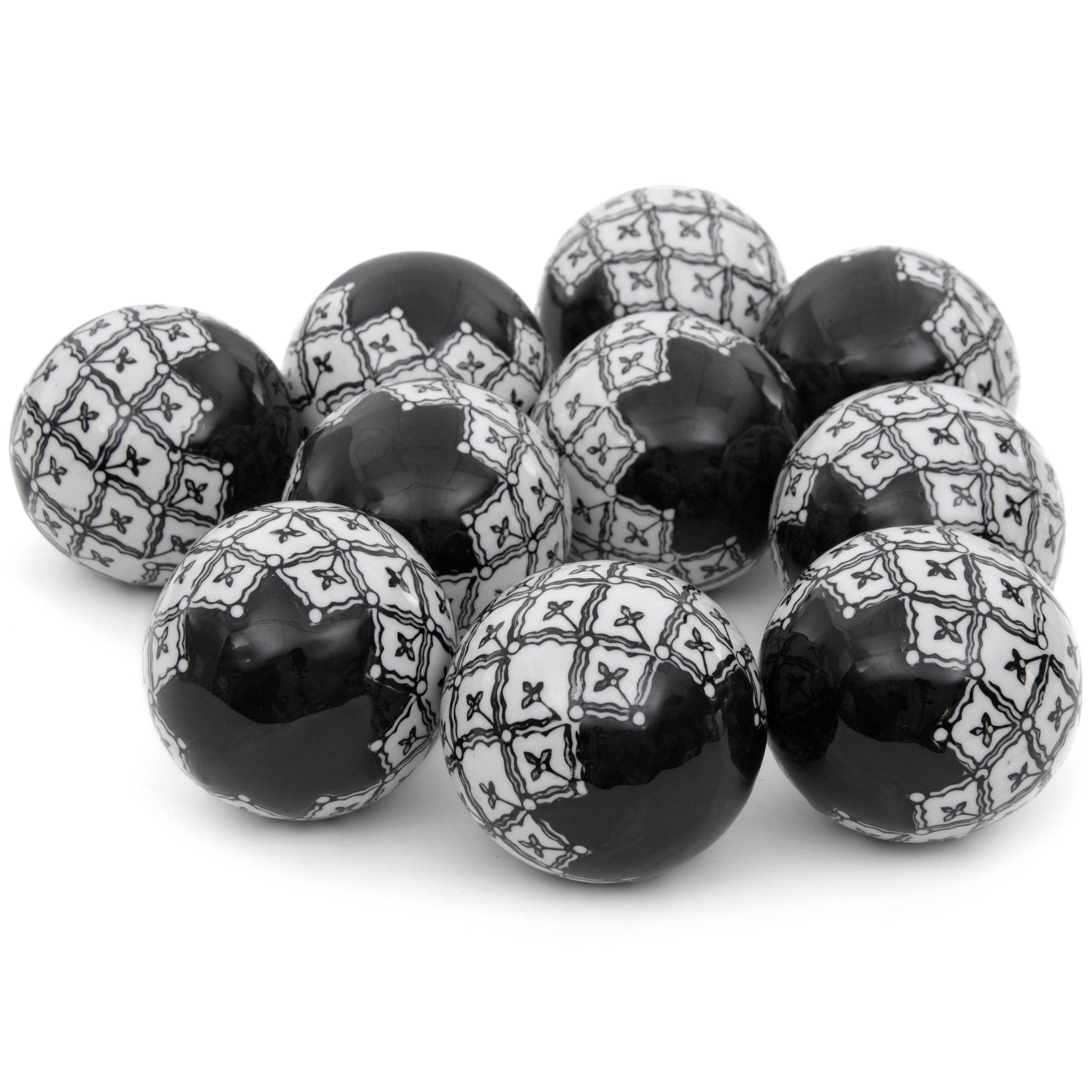 Handmade Black and White 3inch Porcelain Ball Set (China) White eBay